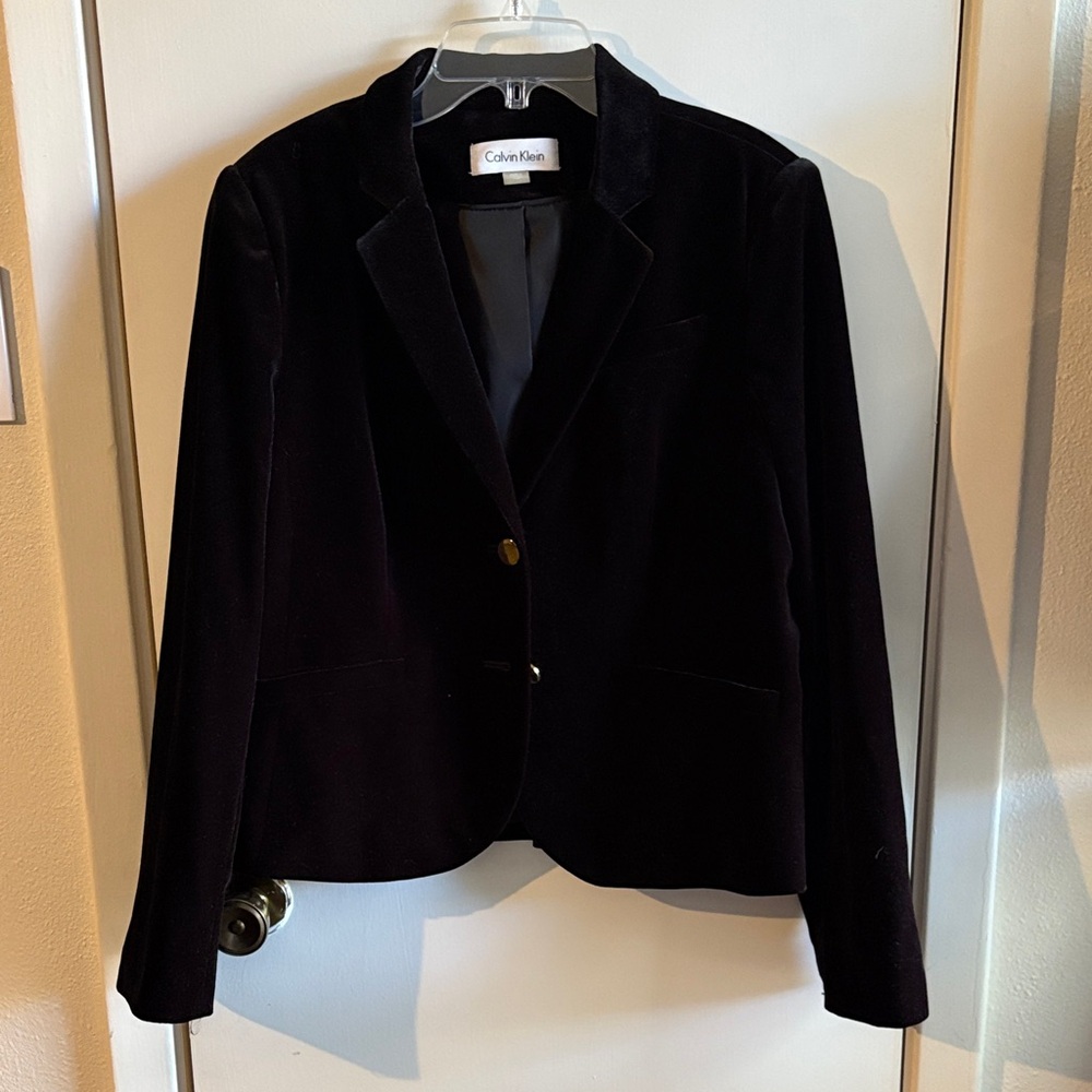 Calvin Klein Black Velvet Women's Blazer